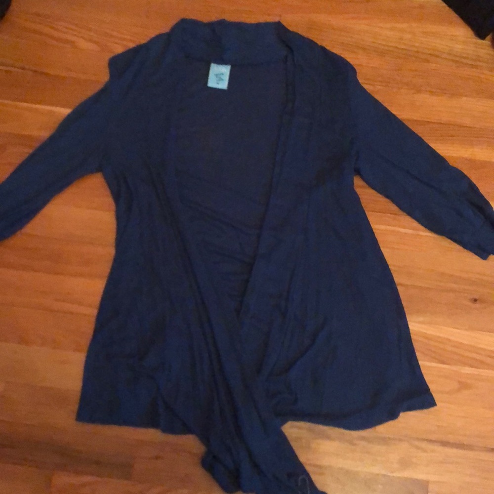 Blue open cardigan